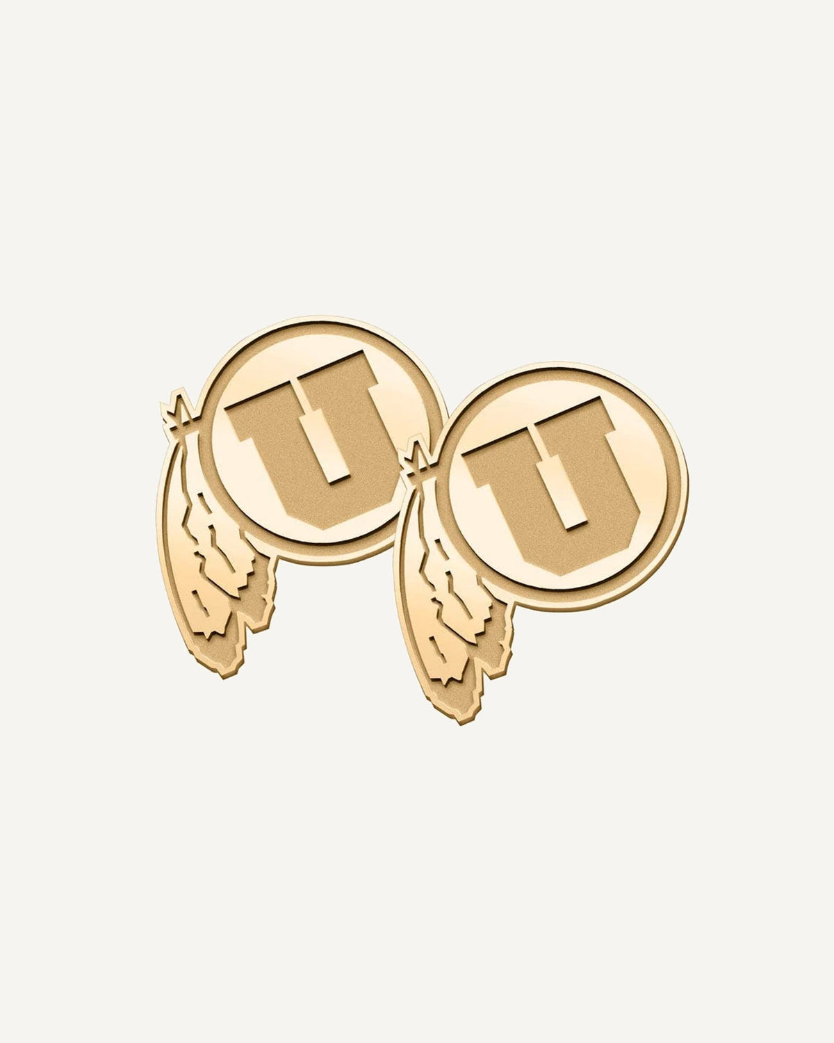 Pair of University of Utah Feathered U Cuff Links