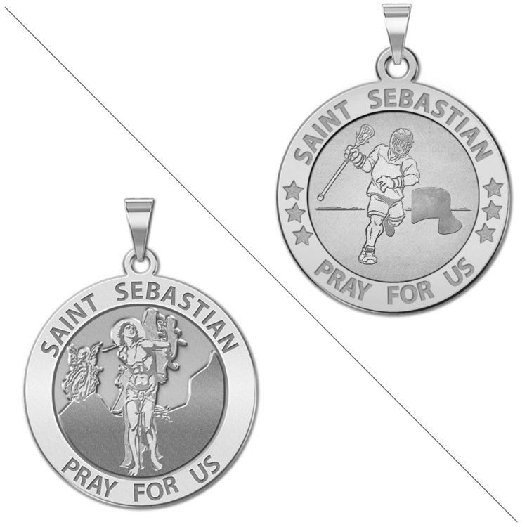 Lacrosse - Saint Sebastian Doubledside Sports Religious Medal "EXCLUSIVE"