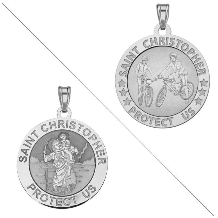 Bicycle - Saint Christopher Doubledside Sports Religious Medal "EXCLUSIVE"