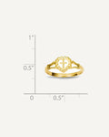 14K Diamond-Cut Children's Heart and Cross Ring