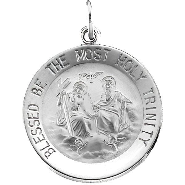 14K Gold Holy Trinity Religious Medal