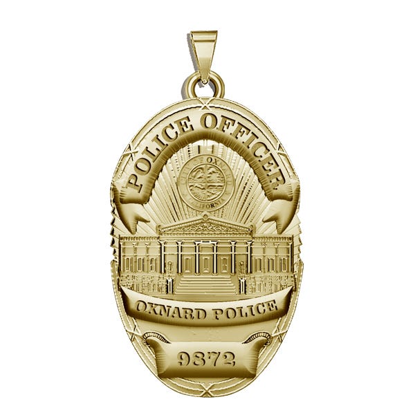 Personalized Oxnard California Police Badge with Your Rank and Number