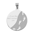 Engravable Round Footprints in the Sand Pendant or Charm