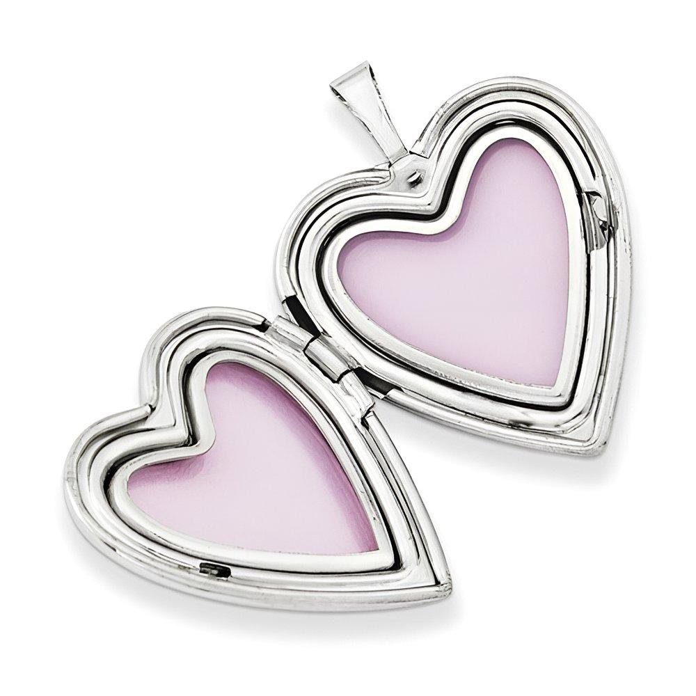 Silver Floral Heart Photo Locket