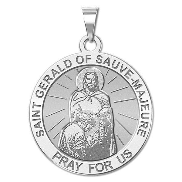 Saint Gerald of Sauve-Majeure Round Religious Medal "EXCLUSIVE"