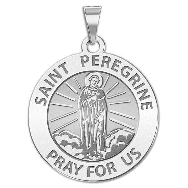 Saint Peregrine Round Religious Medal
