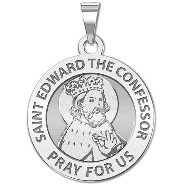 Saint Edward the Confessor Round Religious Medal