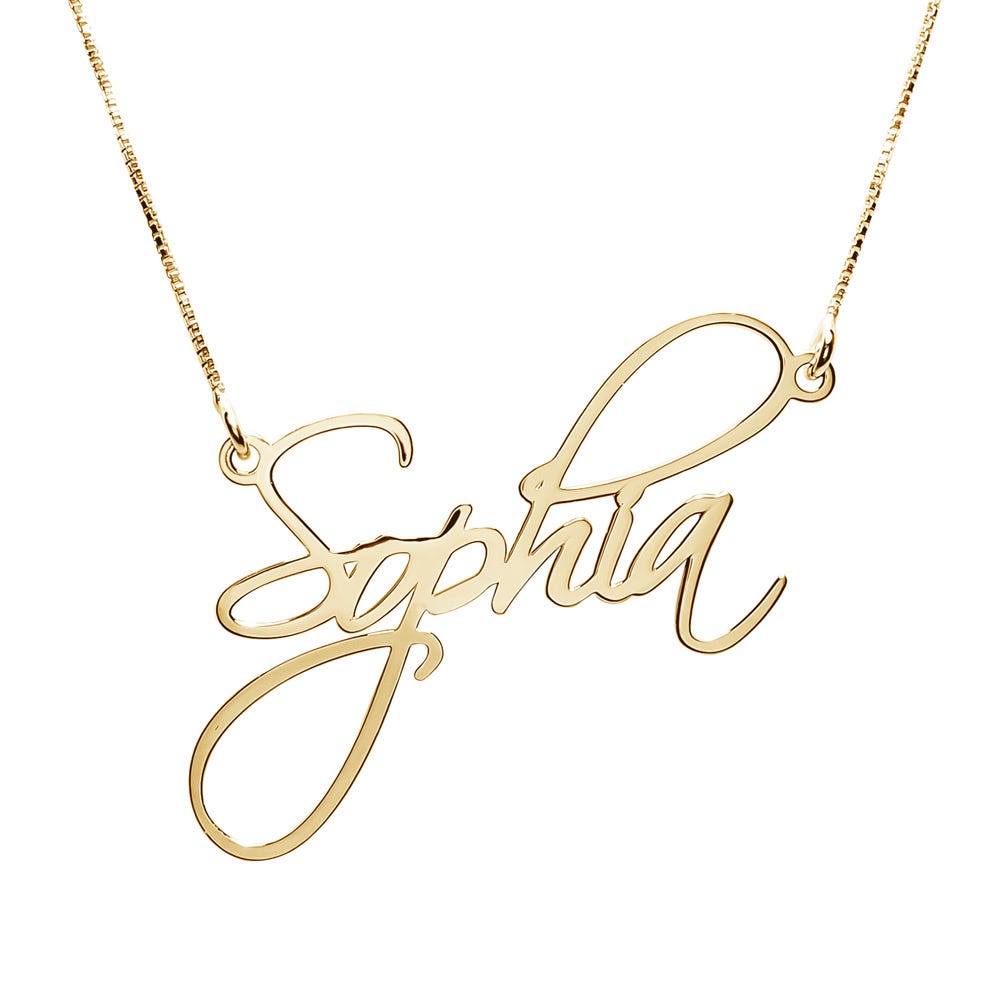 Dainty Script Name Necklace with chain