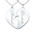 Couple's Engravable Two Halves of One Heart Pendant