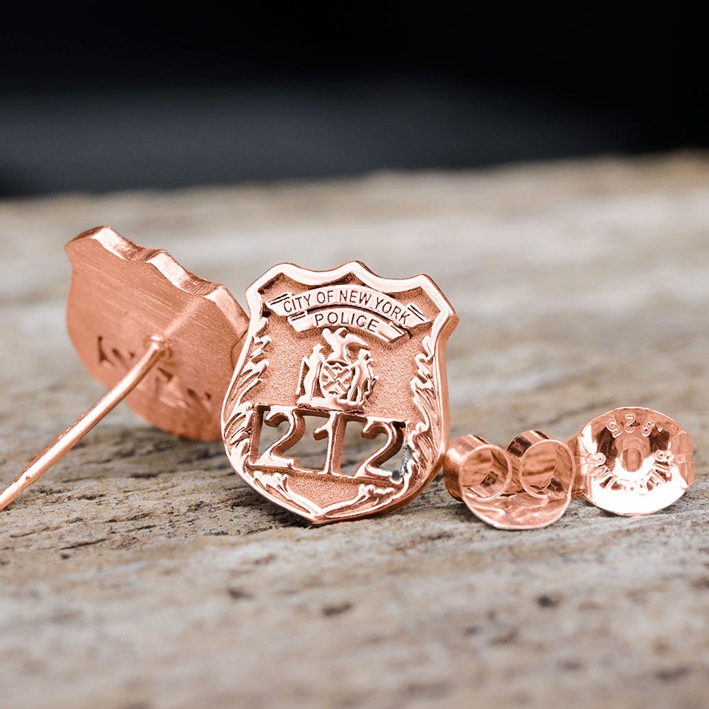 Personalized Police Badge Earrings with Your Number & Department