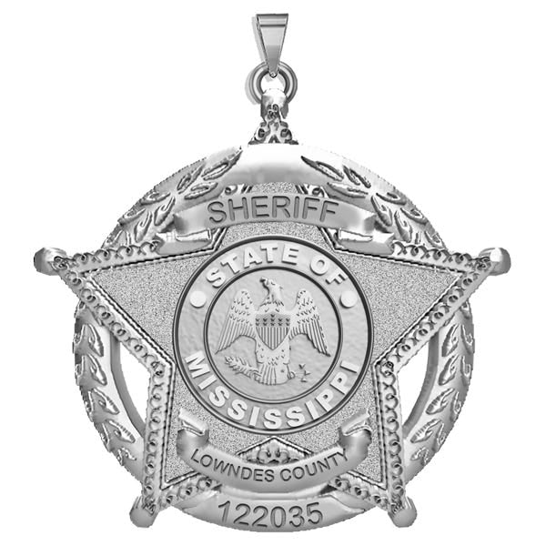 Personalized 5-Point Star Mississippi Sheriff Badge with Rank & Dept.