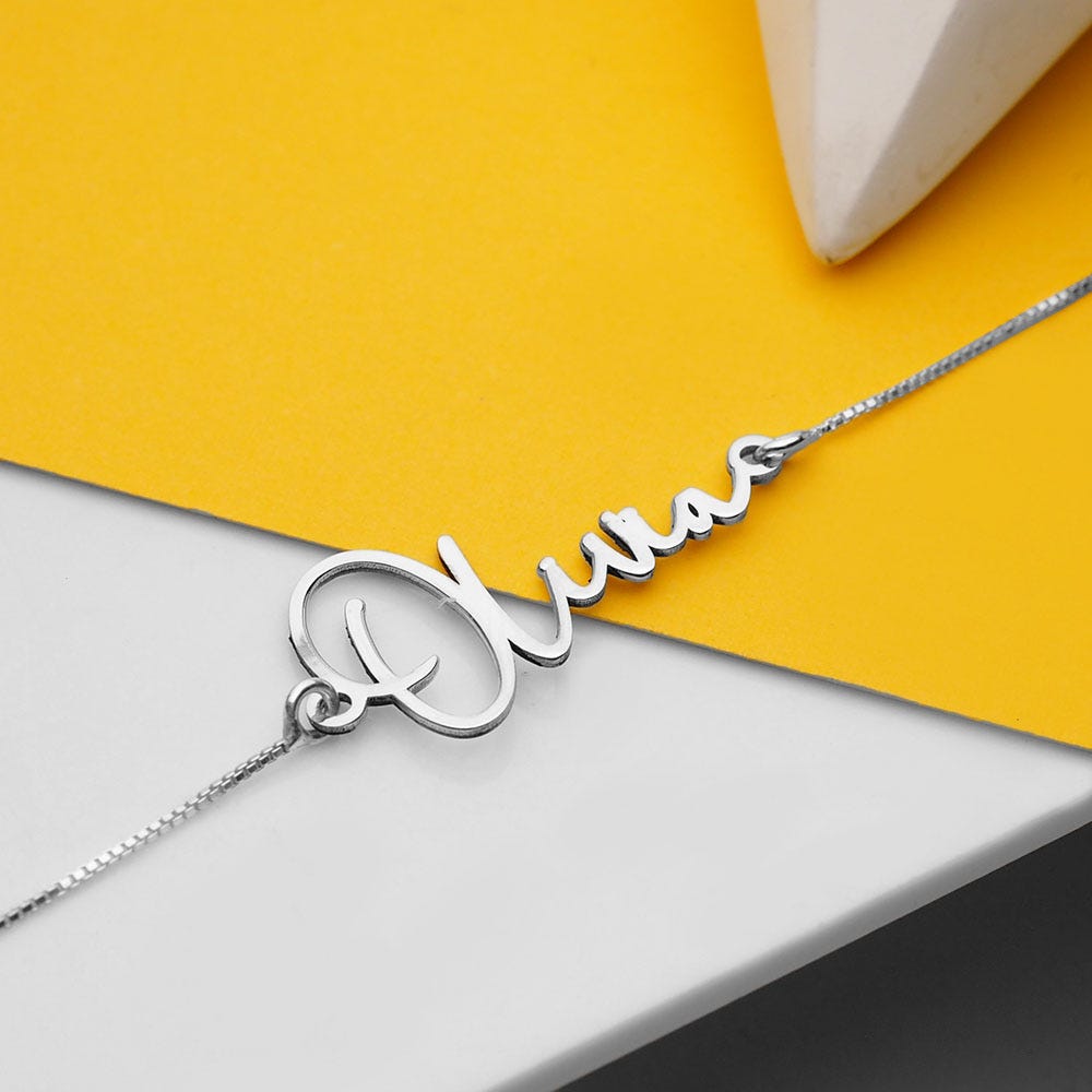 Exclusive Personalized Modern Script Name Anklet / Ankle Bracelet - Adjustable Size