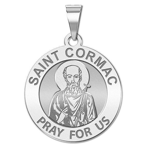 Saint Cormac Round Religious Medal