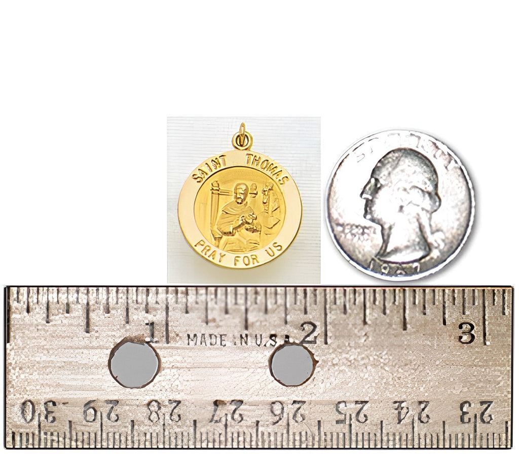 14K Gold Saint Thomas Religious Medal