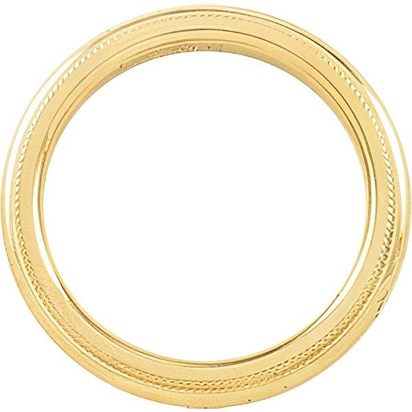 14k Yellow Gold 6mm Milgrain Comfort Wedding Band