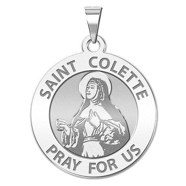 Saint Colette Round Religious Medal