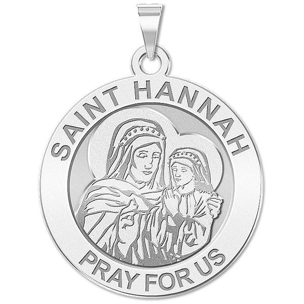 Saint Hannah Round Religious Medal