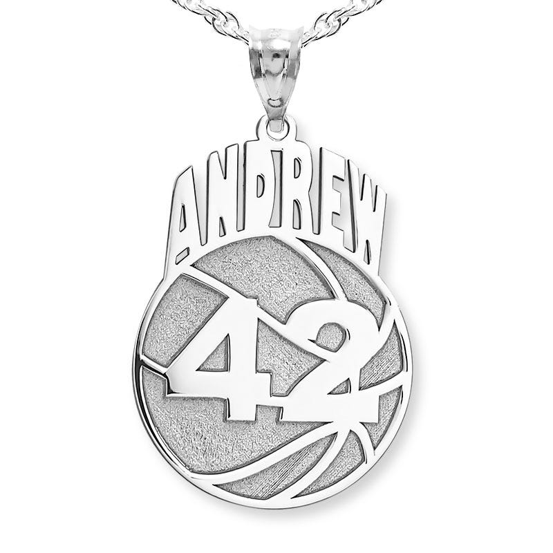Custom Basketball Pendant w/ Name & Number