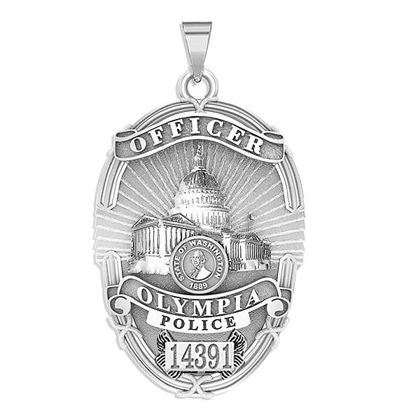 Personalized Olympia, Washington Police Badge with Your Rank and Badge Number