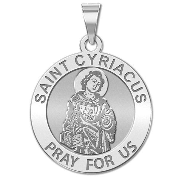 Saint Cyriacus Round Religious Medal - "EXCLUSIVE"