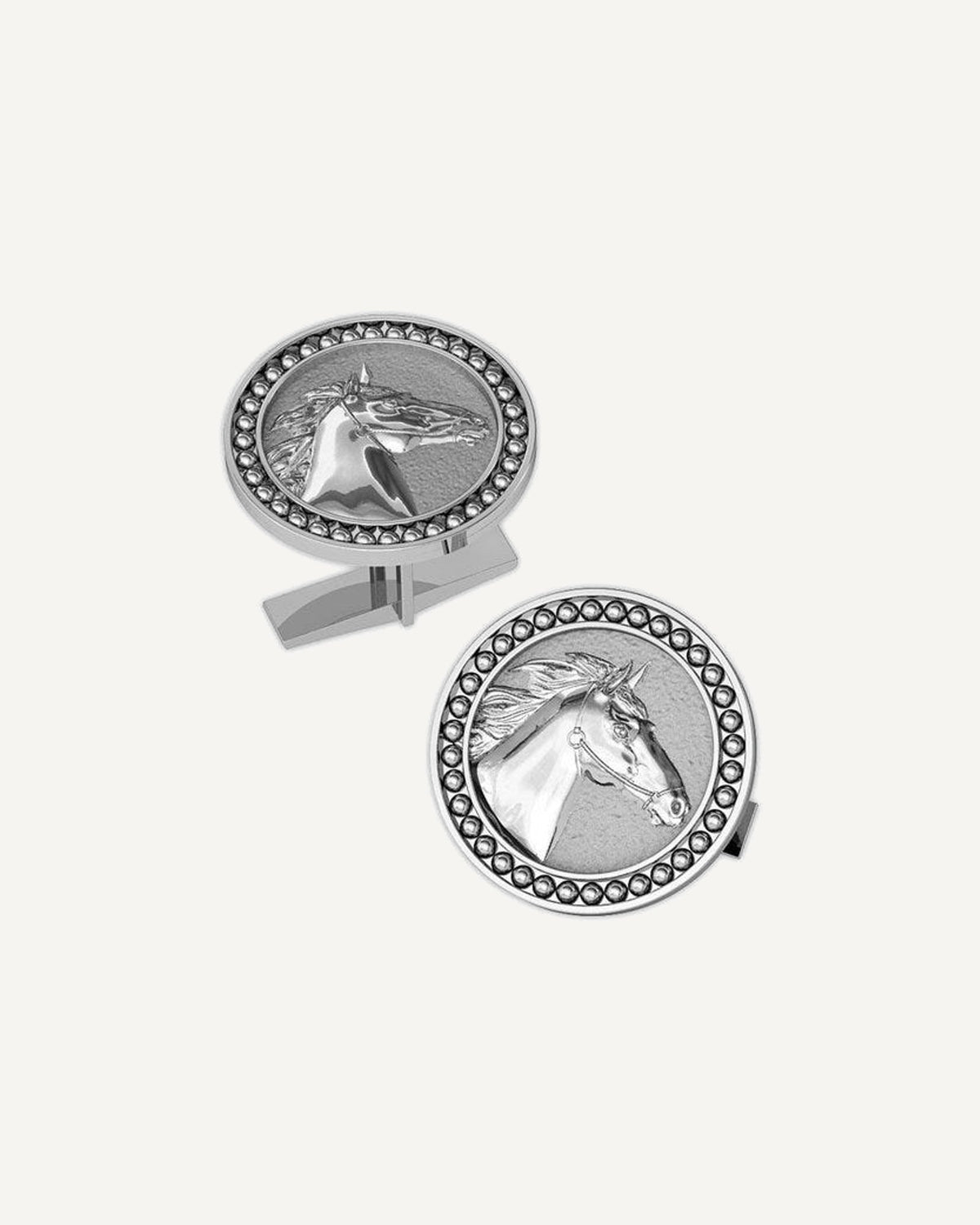 Round Horse Cuff Links