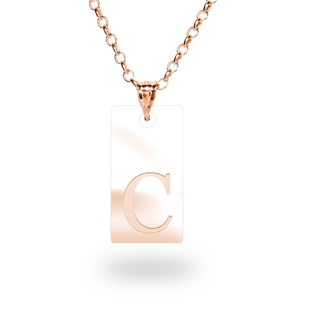Dainty Initial Tag Necklace