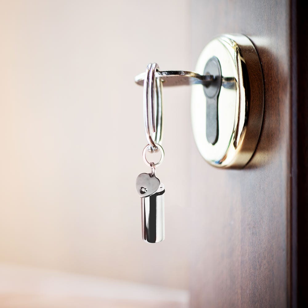 Cylinder Shaped Cremation and Ash Vessel Keychain