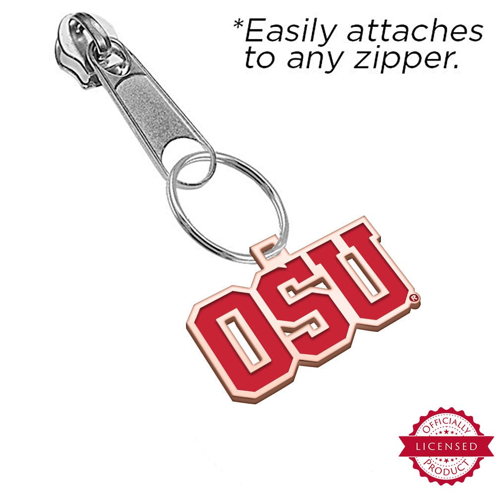 OSU Color Enamel Zipper Pull