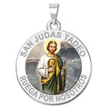 San Judas Tadeo Round Religious Color Medal