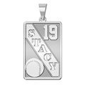 Personalized Softball Pendant w/ Cut-out Name & Number
