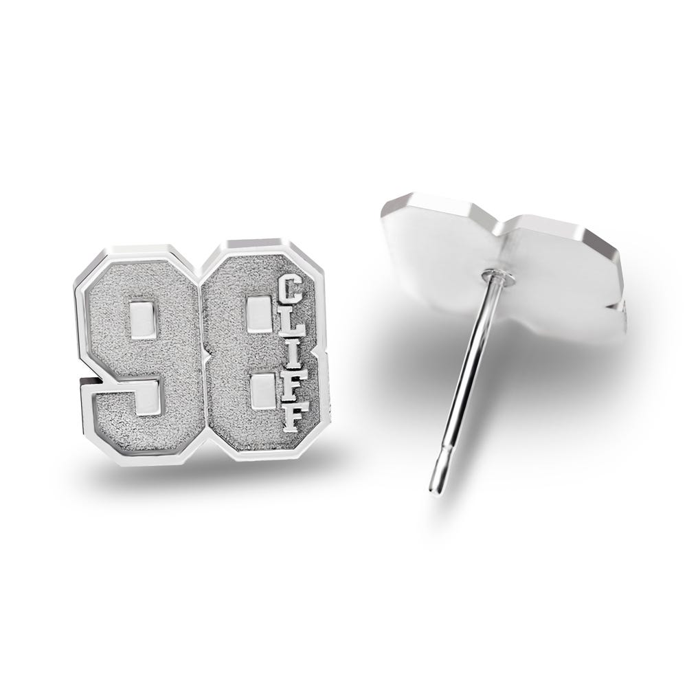 Pair Of Sports Number Stud Earrings