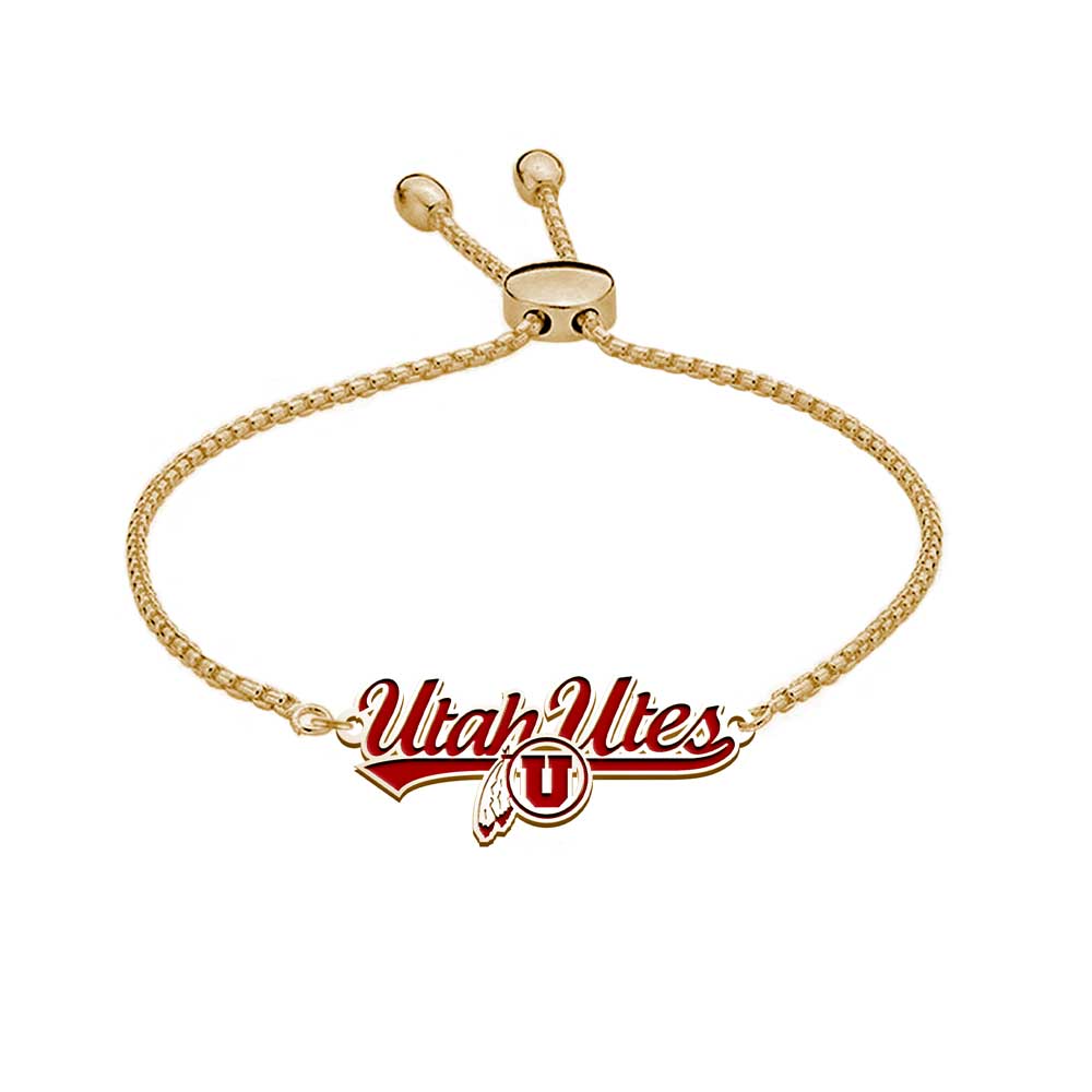 University of Utah Color Enamel Utes with Logo Bracelet