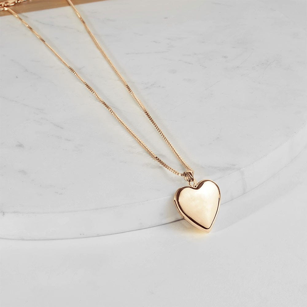 Solid 14K Gold Heart Four Photo Locket