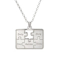 Personalized Family Five Piece Jigsaw Puzzle Pendant - Includes 18 Inch Chain