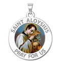 Saint Aloysius Gonzaga Round Religious Medal Color