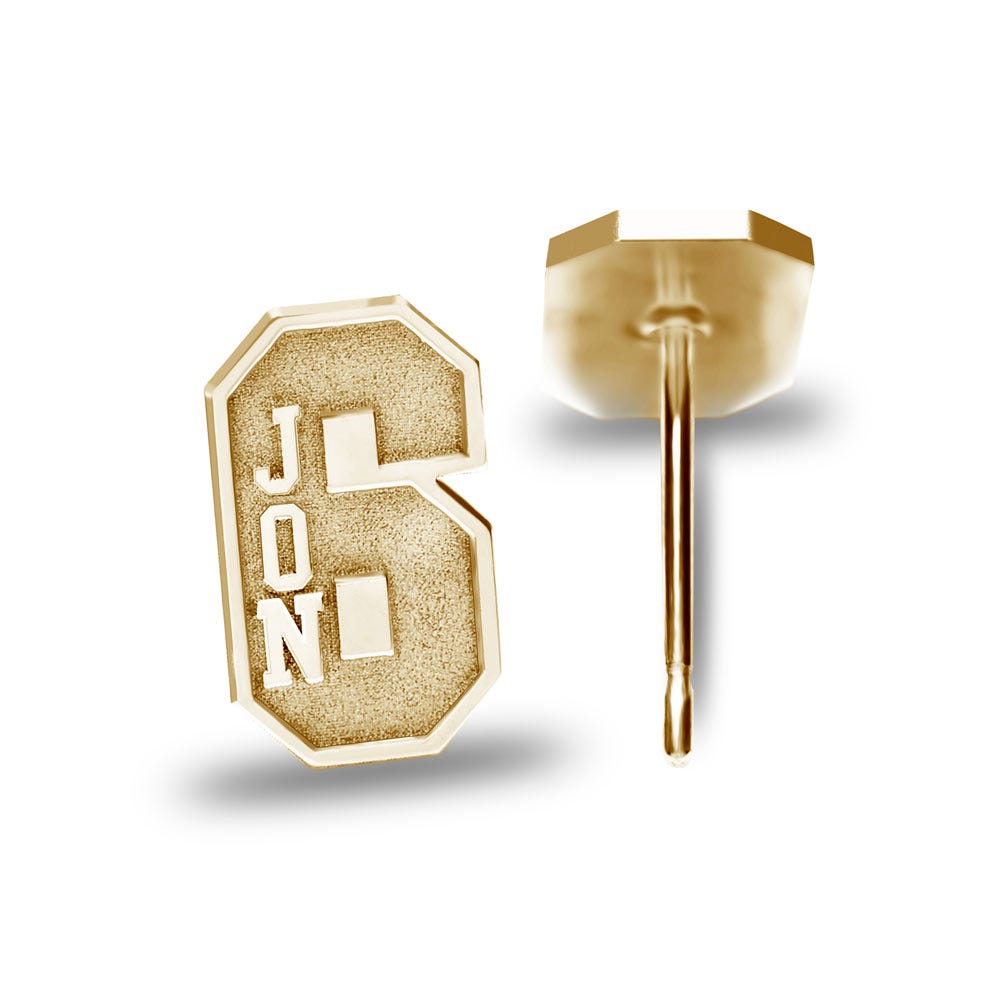 Pair Of Sports Number Stud Earrings