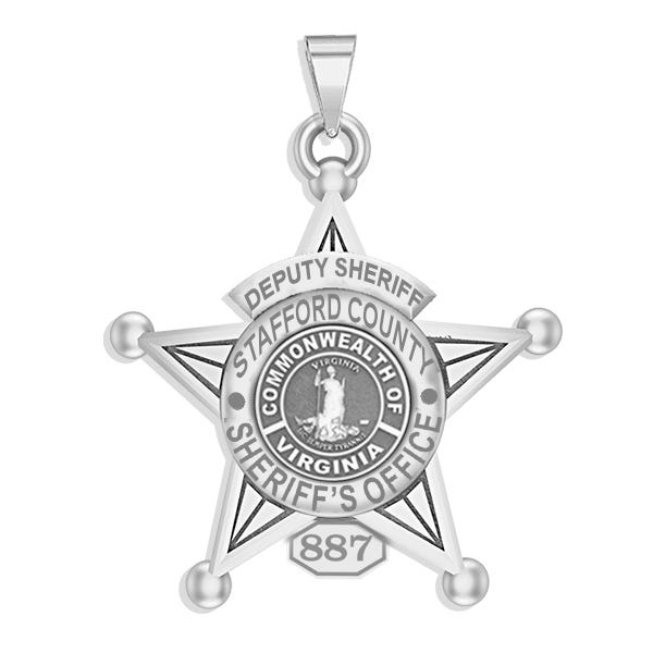 Personalized 5-Point Star Virginia Sheriff Badge with Department, Rank and Number