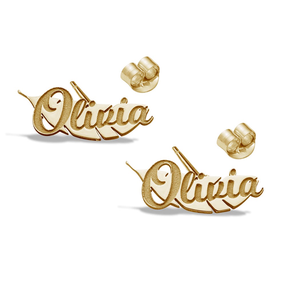 Pair of Feather Name Earrings