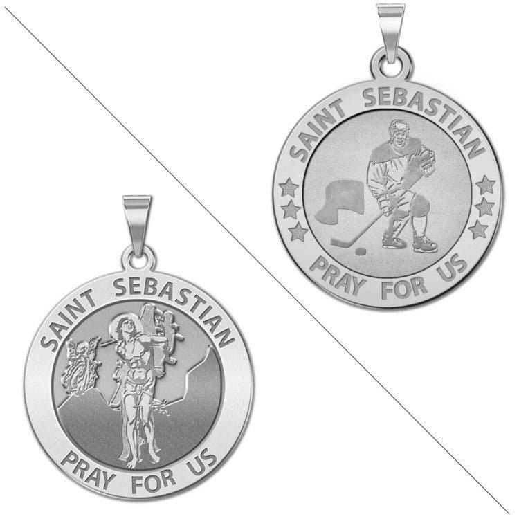 Hockey - Saint Sebastian Doubledside Sports Religious Medal "EXCLUSIVE"