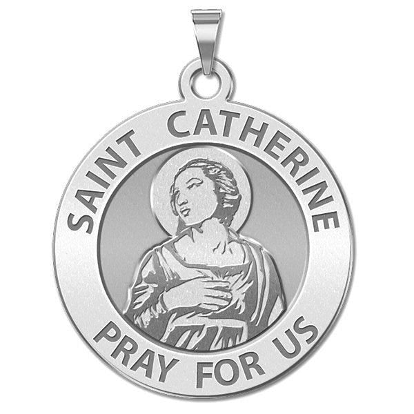Saint Catherine of Alexandria Round Religious Medal