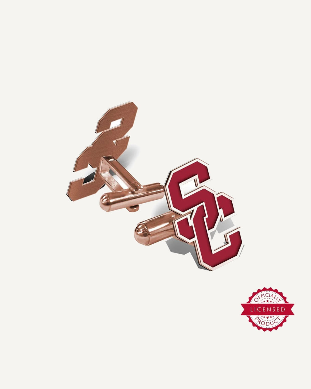 Pair of USC Color Enamel Interlocking SC Cufflinks