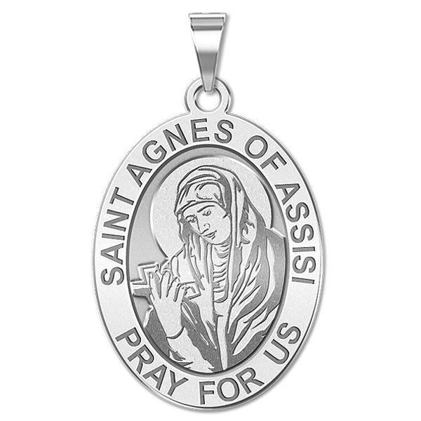 Saint Agnes Of Assisi Oval Religious Medal