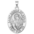 Saint Agnes Of Assisi Oval Religious Medal