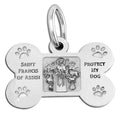 Saint Francis of Assisi - "Protect My Dog" Dog Bone Pet Tag