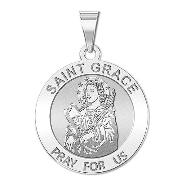 Saint Grace Religious Round Medal