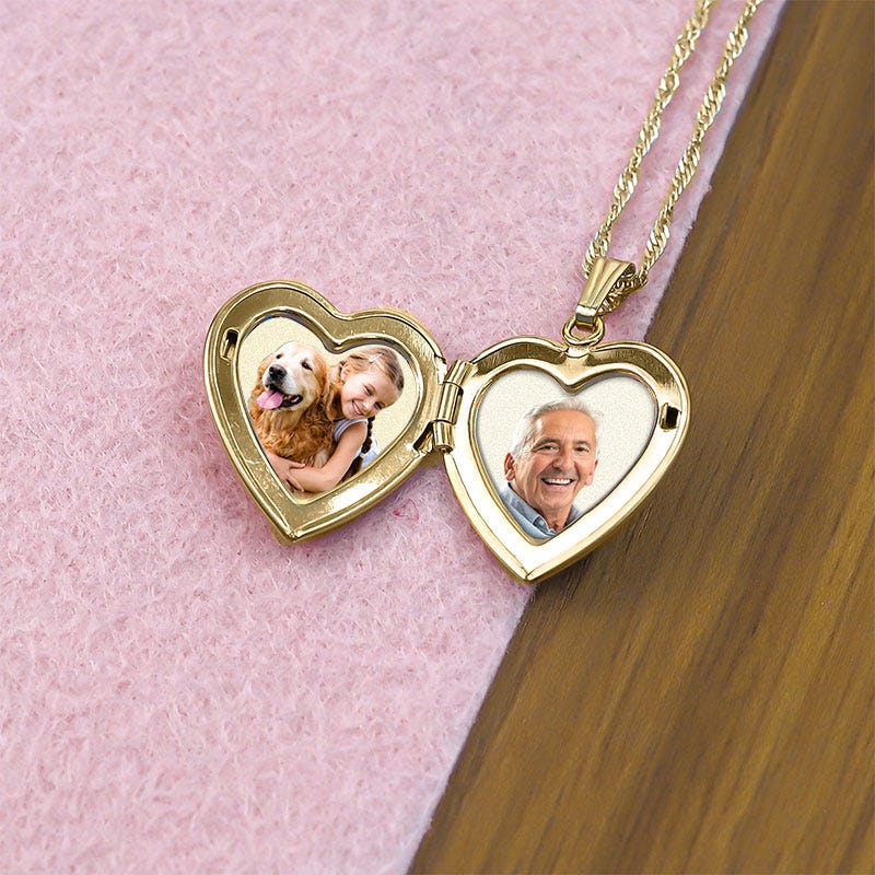 18k Premium Weight Yellow Gold Diamond Heart Wreath Picture Locket