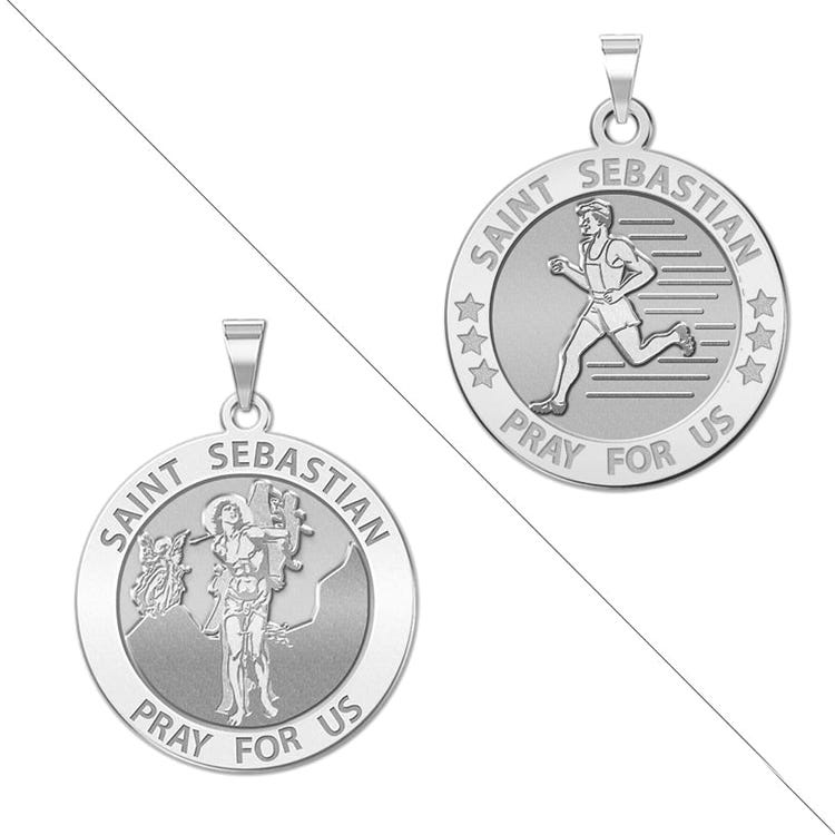 Male Track and Runner - Saint Sebastian Doubledside Sports Religious Medal "EXCLUSIVE"