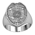 New Jersey Personalized Police Badge Ring with Number, Department, and Rank