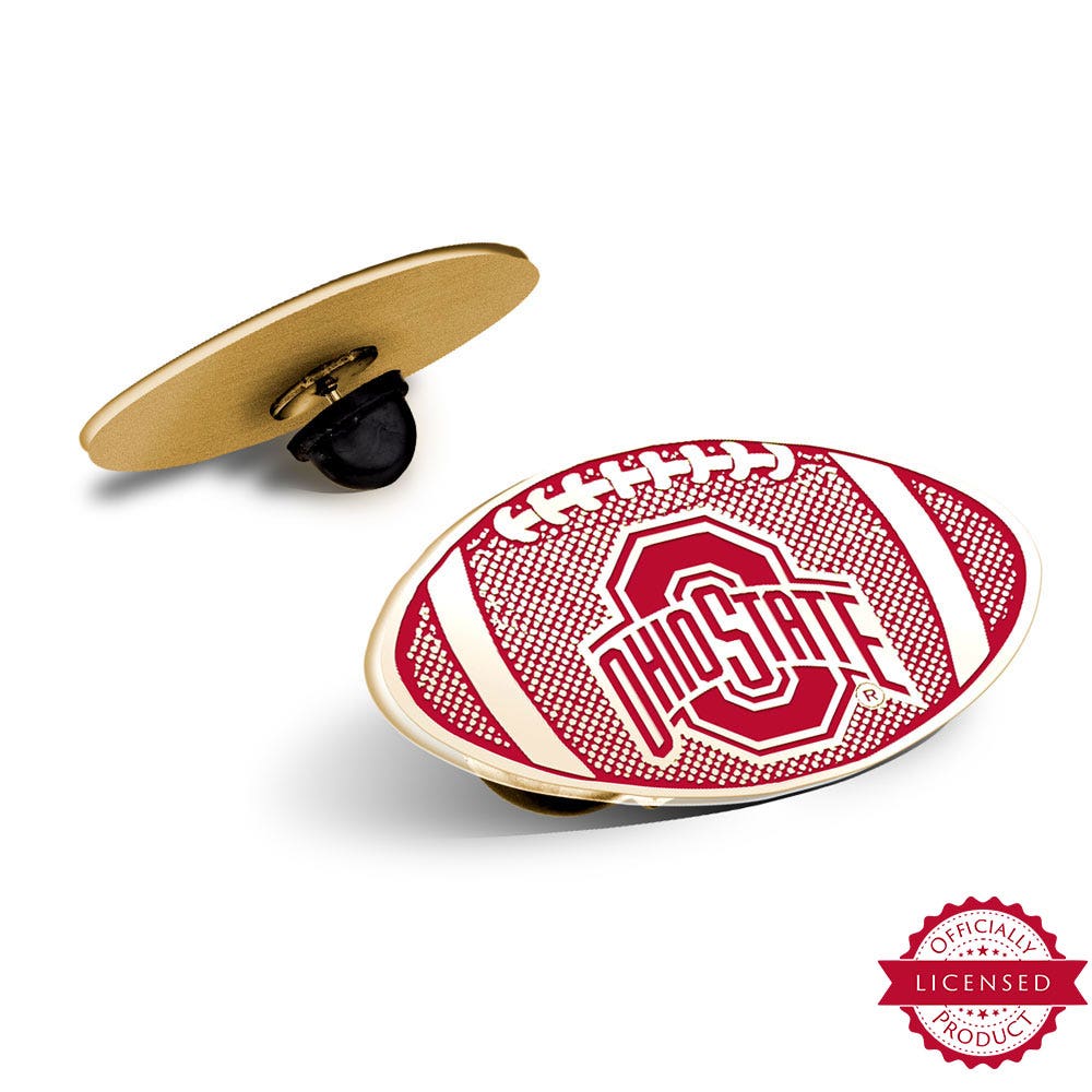 Ohio State University Color Enamel Football Logo Pin