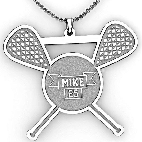 Personalized Lacrosse Pendant with Name & Number